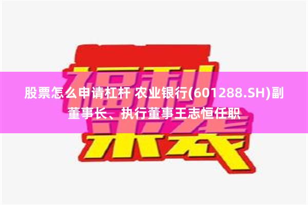 股票怎么申请杠杆 农业银行(601288.SH)副董事长、执行董事王志恒任职